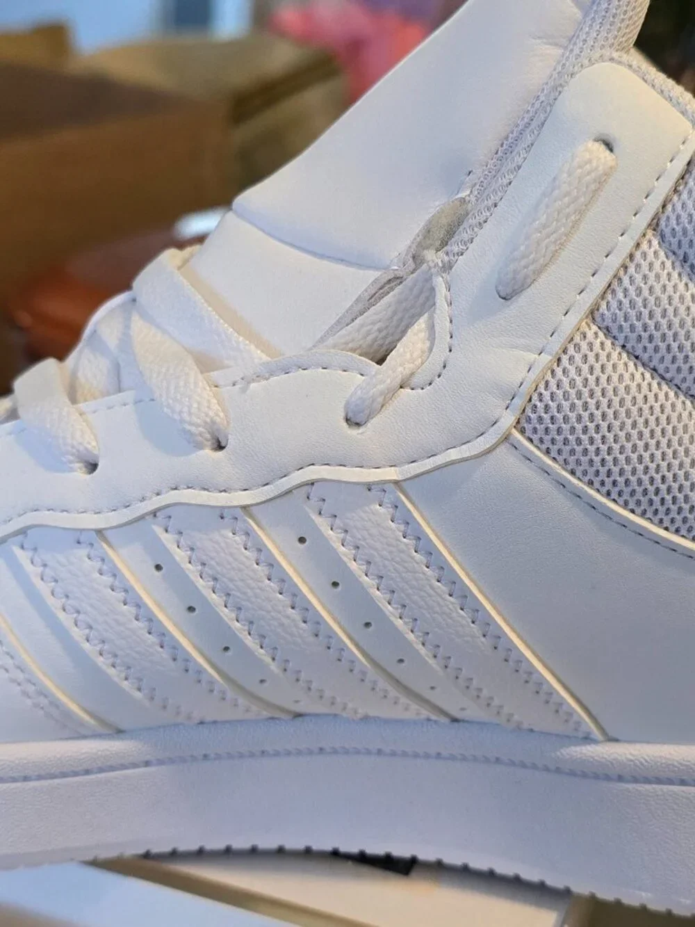 ADIDAS HOOPS MID CLASSIC SHOES Size 8.5 Colour Cloud White / Cloud White / Grey